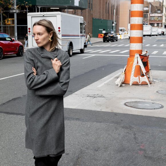 Zara Charcoal Wool Blend Jacket Open Front - Picture 2 of 10